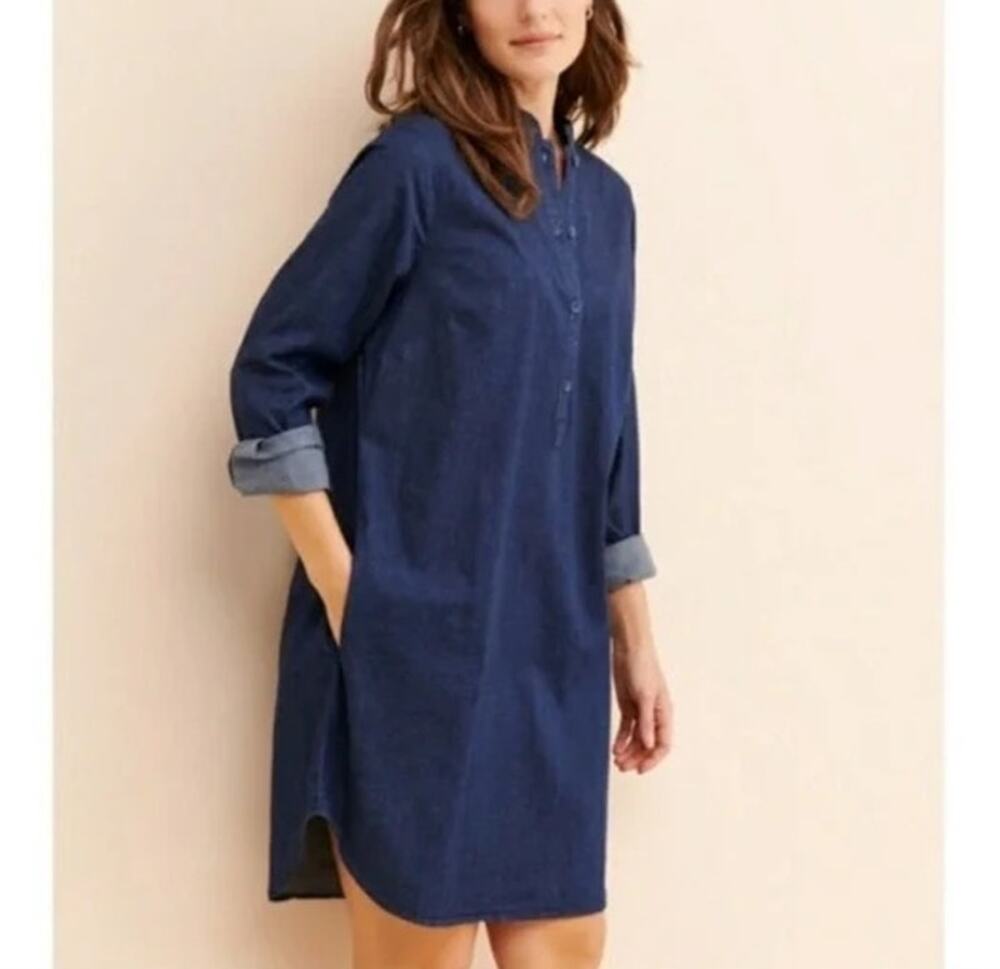 NWT Universal Standard Hannah Denim Mini Shirt Dress Dark Indigo Womens Size 4XS